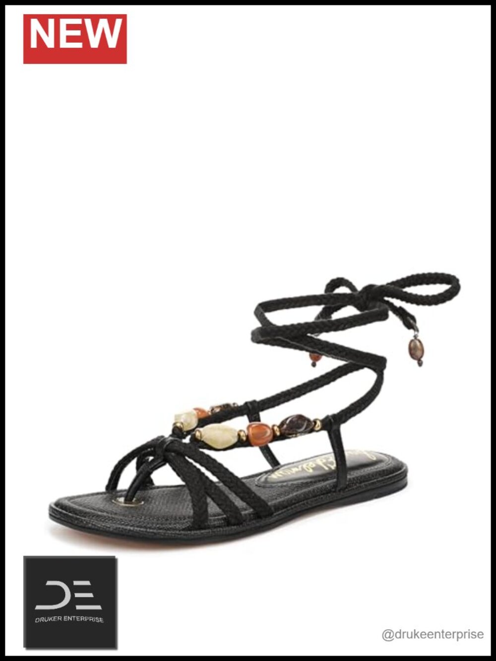 Sam Edelman Rori Strappy Lace Up Flat Sandals Open Toe Women's
